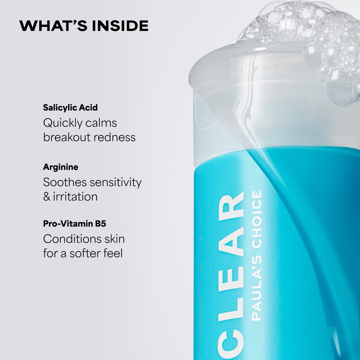 Paula's Choice CLEAR Acne Facial Cleanser on a bathroom counter