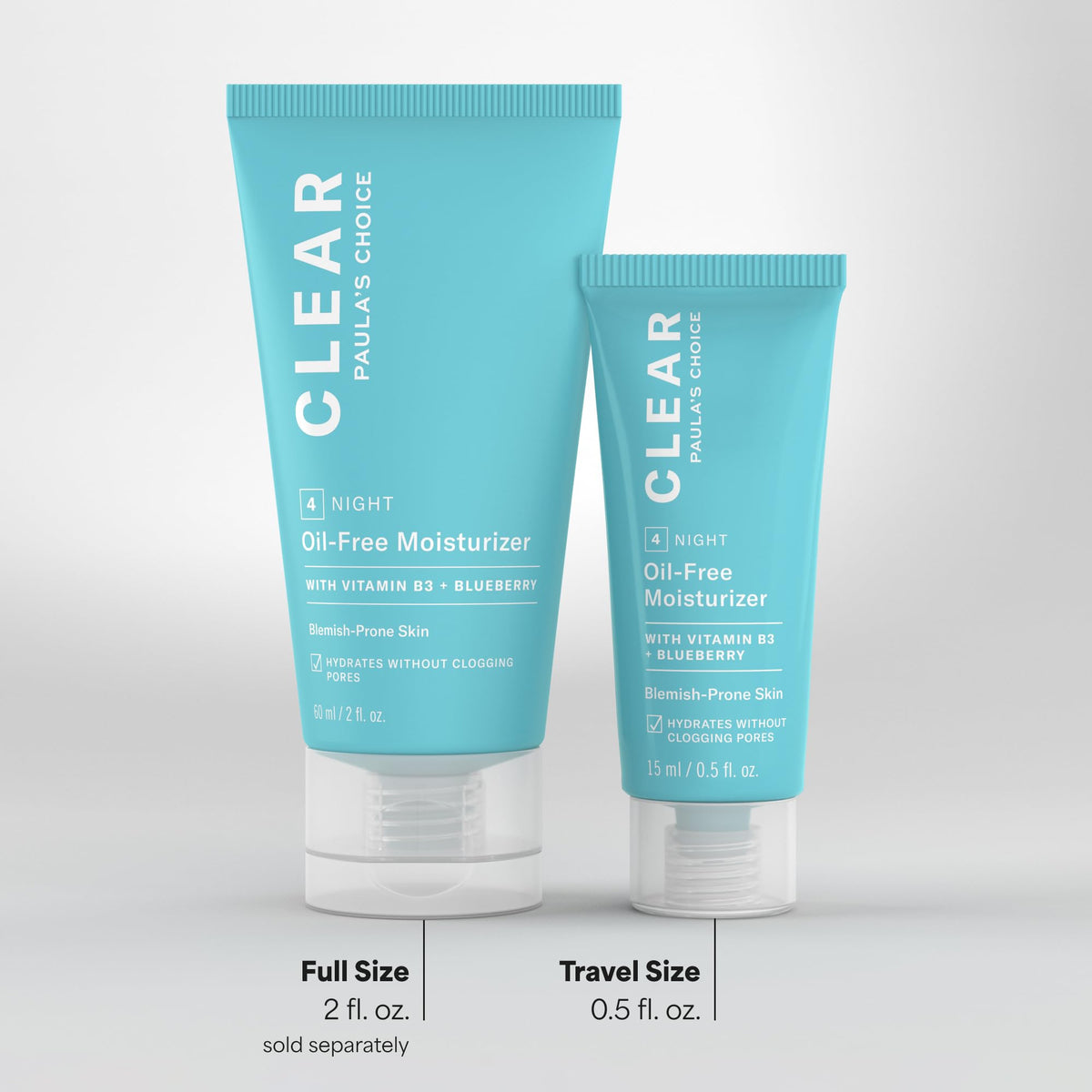 Paula's Choice CLEAR Oil-Free Moisturizer 0.5 Fl Oz with ingredients list