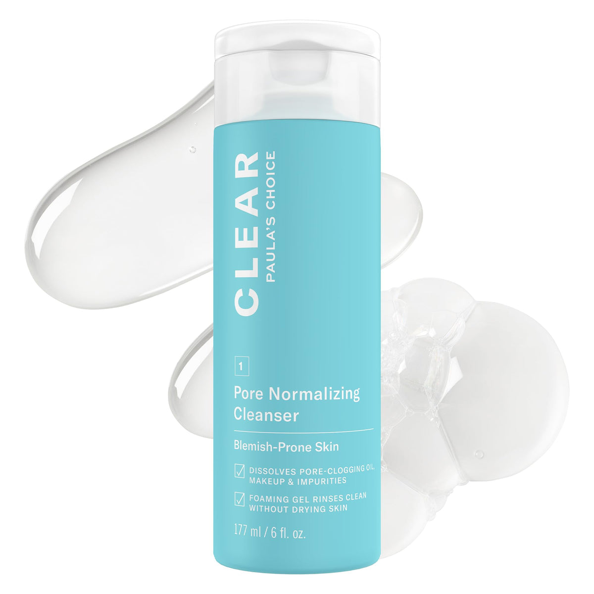 Paula's Choice CLEAR Pore Normalizing Acne Facial Cleanser 6 Fl Oz front view