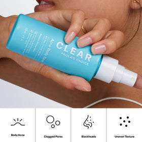 Paula's Choice CLEAR Salicylic Acid Exfoliating Body Acne Spray with packaging