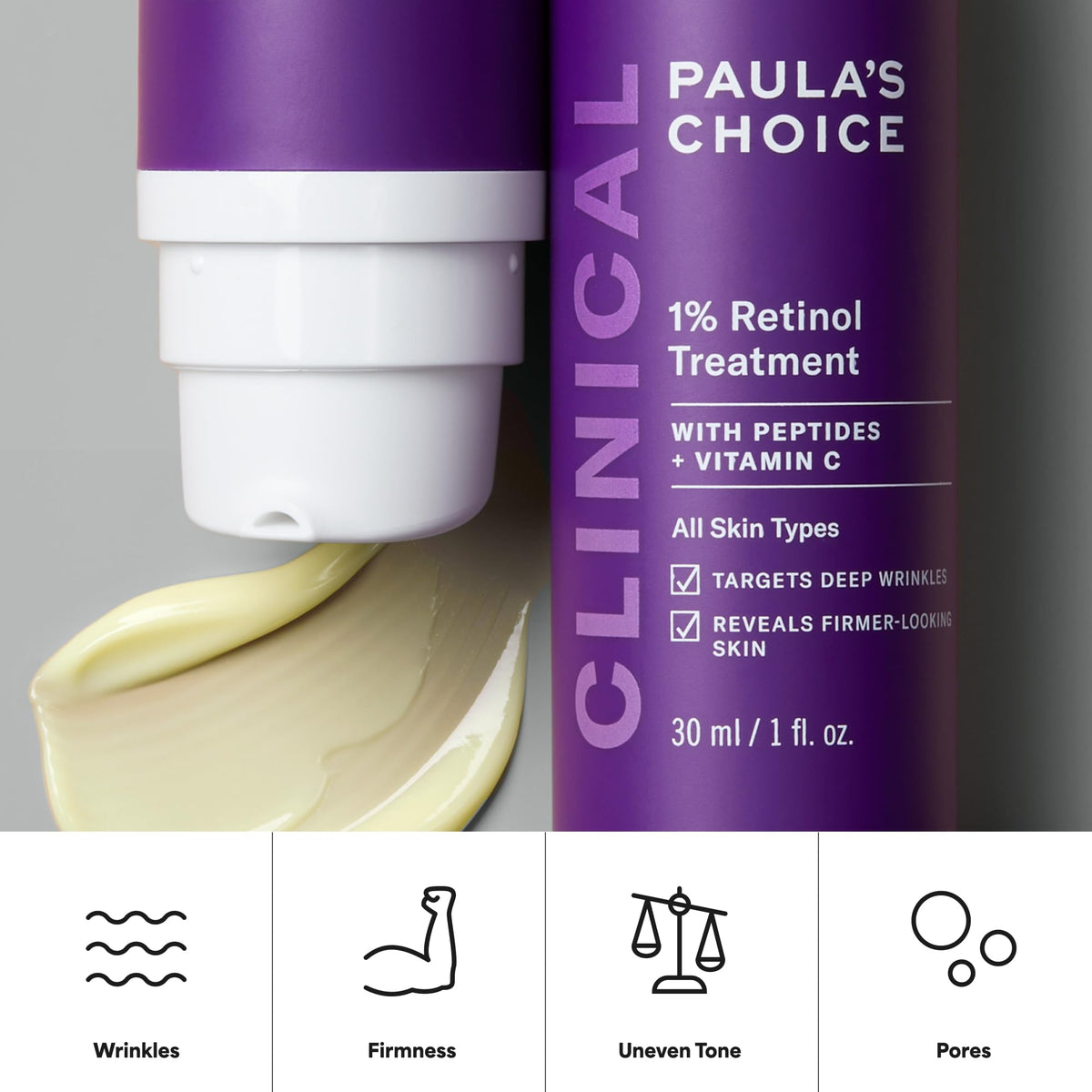 Paula's Choice CLINICAL 1% Retinol Face with ingredients