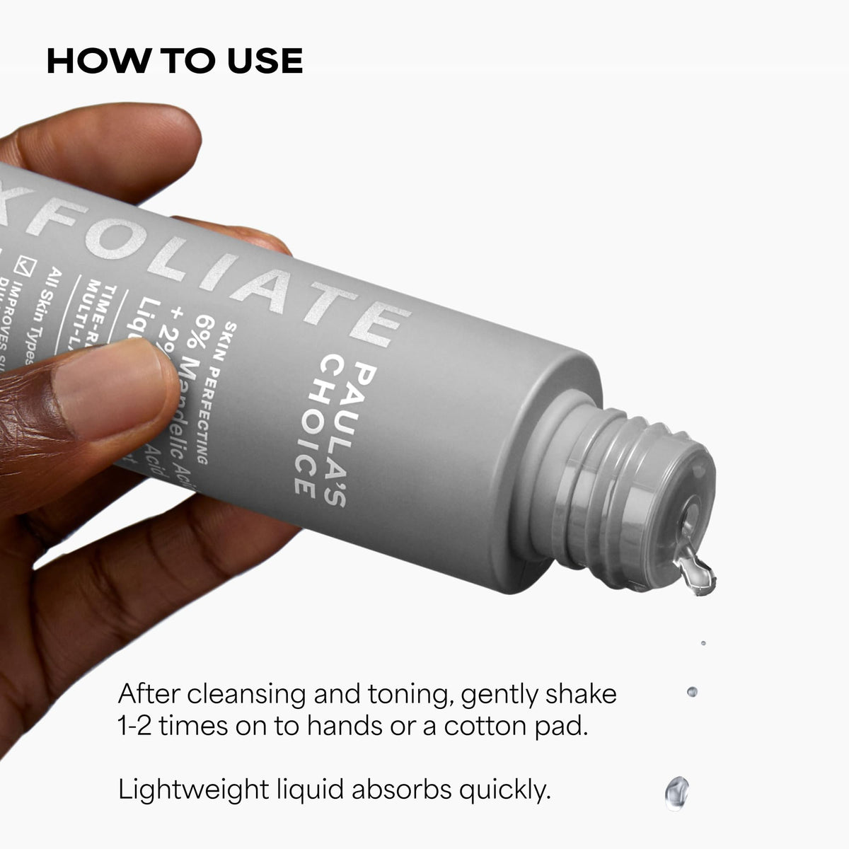 Paula's Choice exfoliant packaging and product details