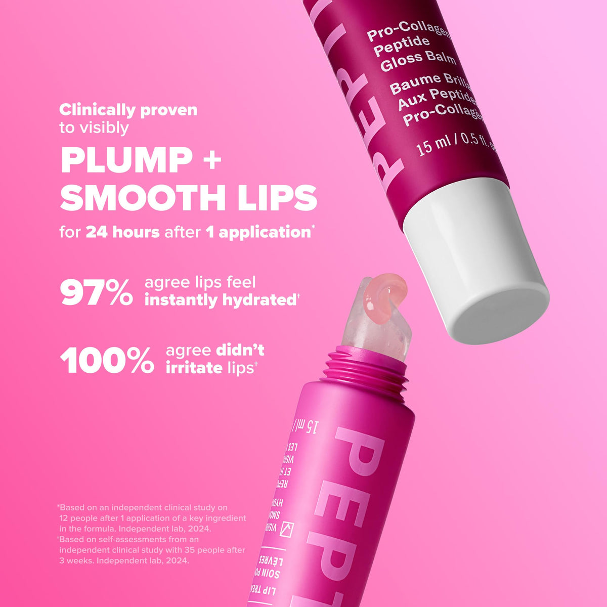 Paula's Choice Pro-Collagen Peptide Gloss Lip Balm Deep Plum on lips