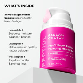 Paula's Choice Pro-Collagen Peptide Moisturizer with skincare products