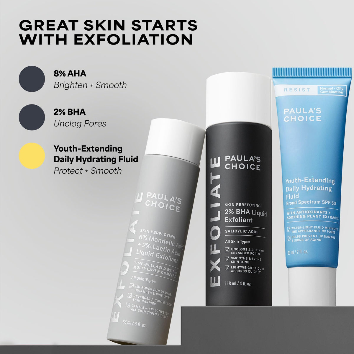 Paula's Choice RESIST Hydrating Fluid SPF 50 on a skincare shelf