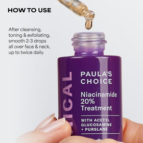Paula's Choice serum application on a model's face