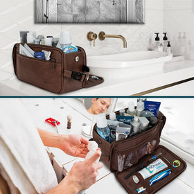 PAVILIA Toiletry Bag clip-on buckle handle for easy hanging