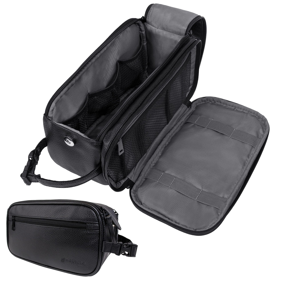PAVILIA Toiletry Bag for Men front view in black