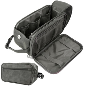 PAVILIA Toiletry Bag for Men in dark grey front view