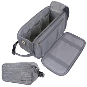 PAVILIA Toiletry Bag for Men in Heather Grey front view