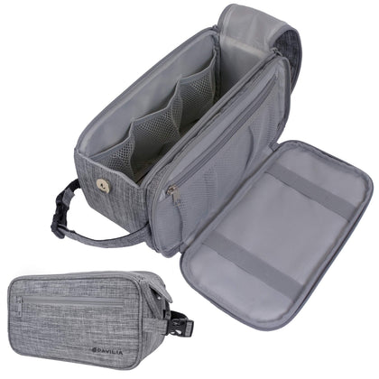 PAVILIA Toiletry Bag for Men in Heather Grey front view