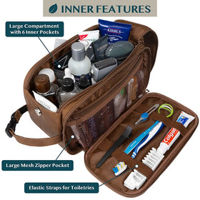 PAVILIA Toiletry Bag interior showing large compartment and pockets