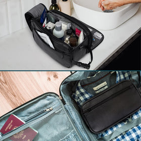 PAVILIA Toiletry Bag packed with grooming essentials