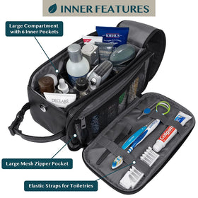 PAVILIA Toiletry Bag showing double zipper design