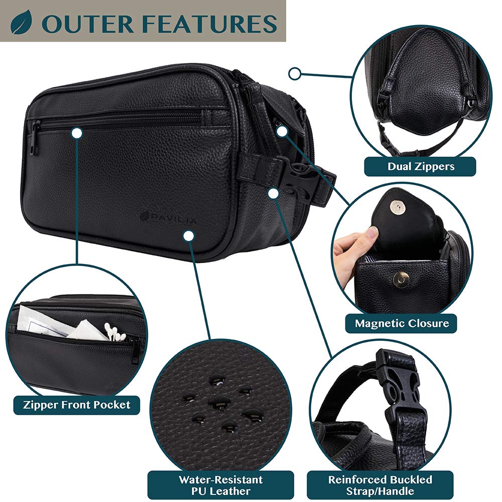 PAVILIA Toiletry Bag side pockets and mesh compartments