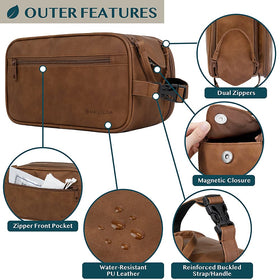 PAVILIA Toiletry Bag side view with clip-on buckle