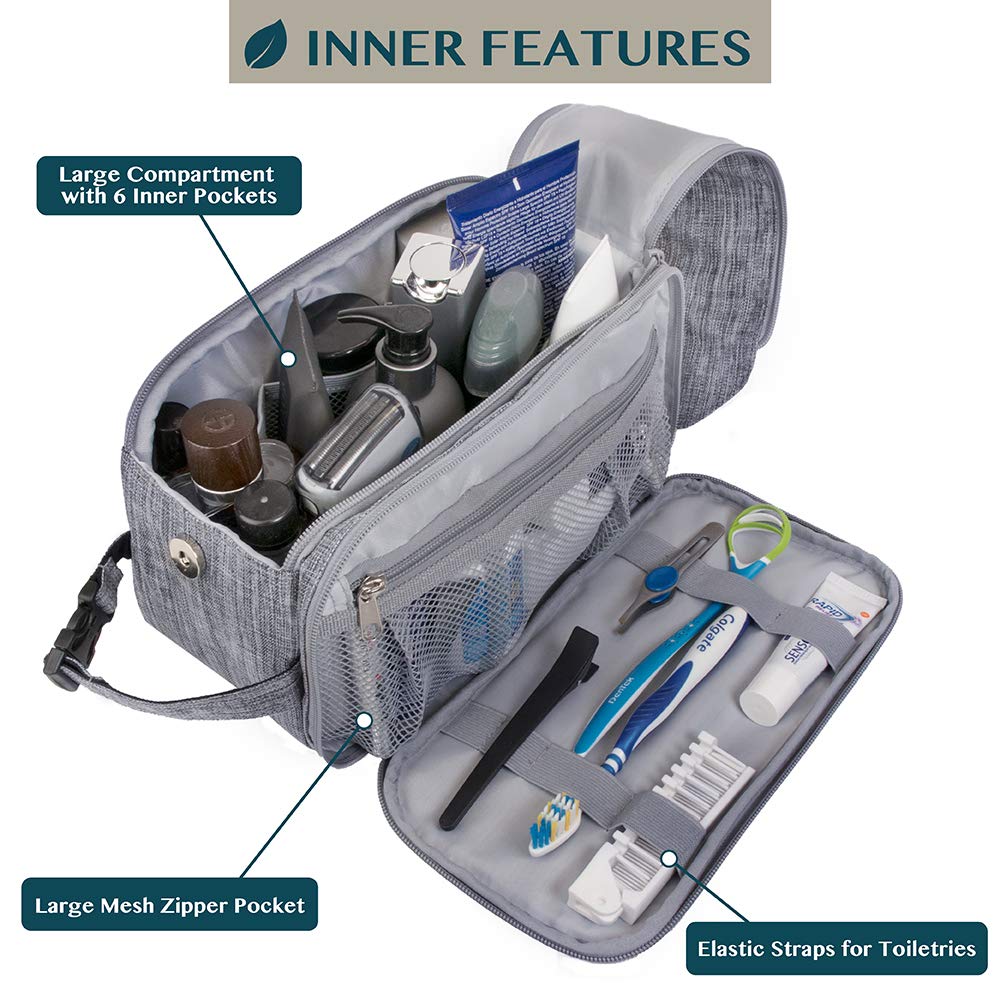 PAVILIA Toiletry Bag side view with zipper open
