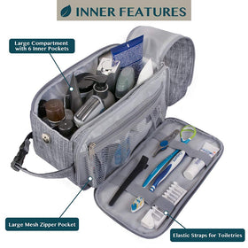 PAVILIA Toiletry Bag side view with zipper open