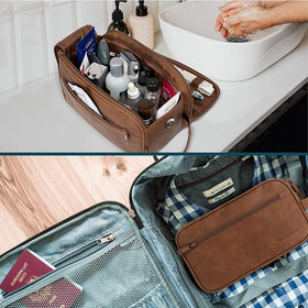 PAVILIA Toiletry Bag water-resistant feature close-up