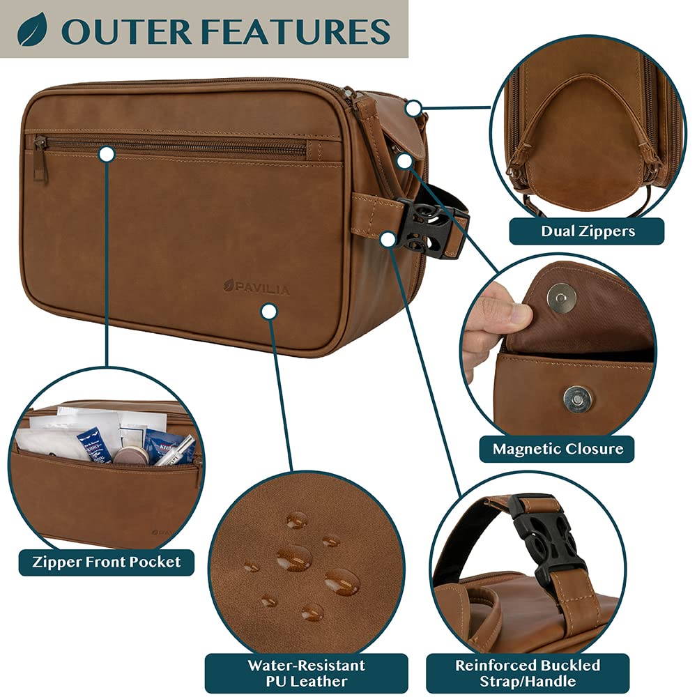 PAVILIA Toiletry Bag water-resistant lining close-up