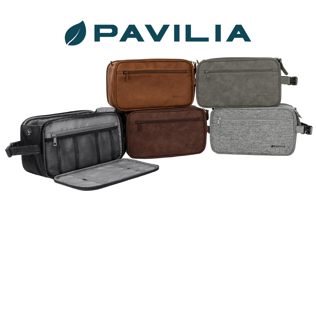 PAVILIA Toiletry Bag with clip-on buckle attachment