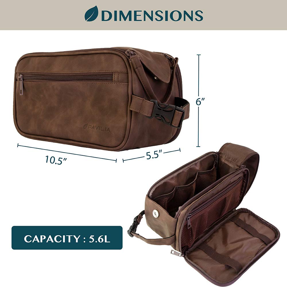 PAVILIA Toiletry Bag with clip-on buckle handle