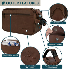 PAVILIA Toiletry Bag with double zipper design for easy access