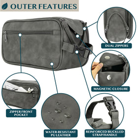PAVILIA Toiletry Bag with toiletries arranged inside