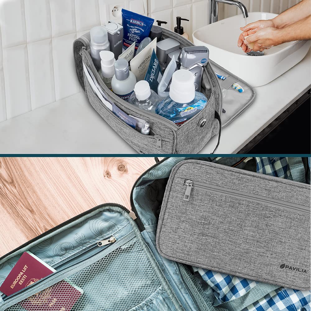 PAVILIA XL toiletry bag side view with pockets