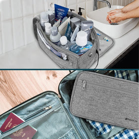 PAVILIA XL toiletry bag side view with pockets
