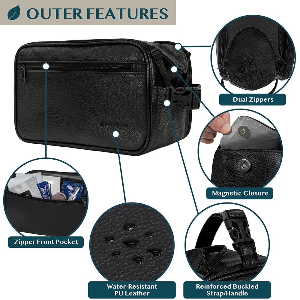 PAVILIA XL Toiletry Bag water-resistant lining close-up