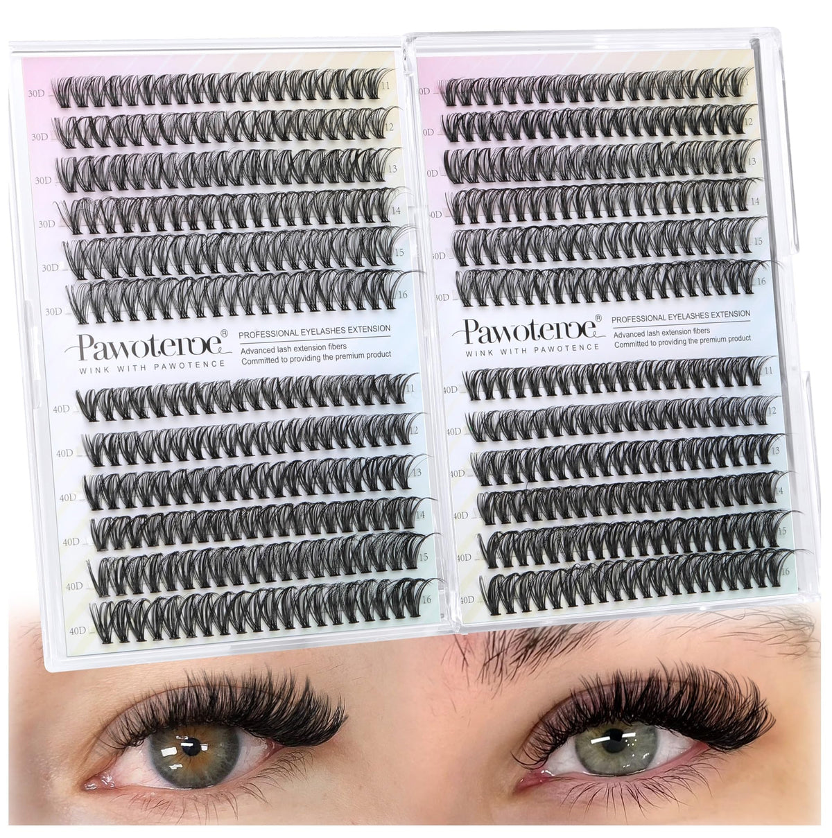 Pawotence Lash Clusters 30D & 40D pack front view