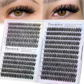 Pawotence Lash Clusters 480pcs front view with various lash lengths