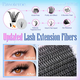 Pawotence Lash Clusters application process with tweezers