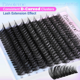 Pawotence Lash Clusters displayed with lash bond and seal brush