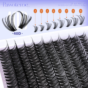 Pawotence Lash Clusters displayed with tweezers and lash bond