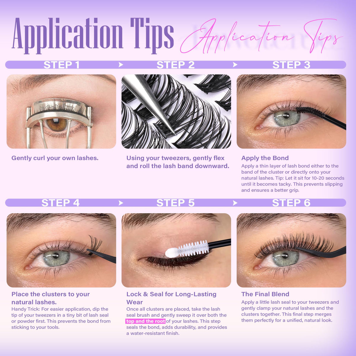 Pawotence Lash Clusters in hand for size reference