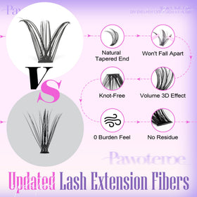 Pawotence Lash Clusters in various lengths and volumes