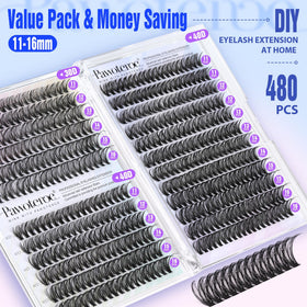Pawotence Lash Clusters packaging showing 30D and 40D options