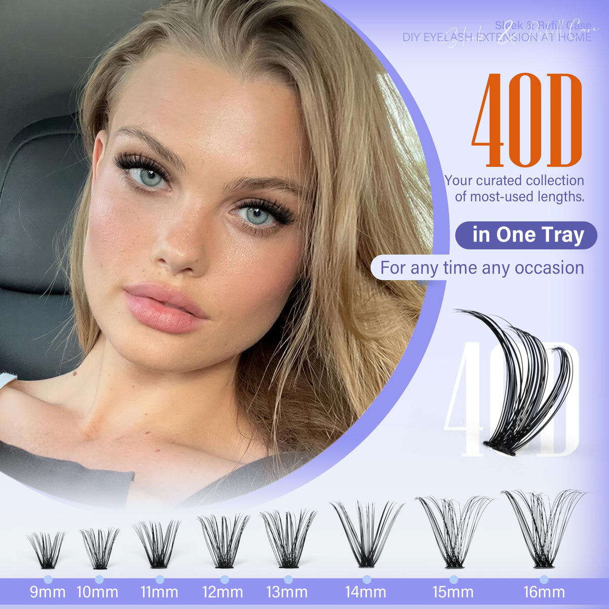 Pawotence Lash Clusters packaging with 40D individual lashes