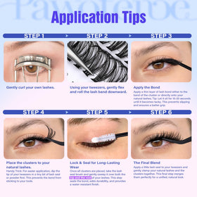 Pawotence Lash Clusters with a variety of lash styles laid out
