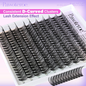 Pawotence Lash Clusters with lash bond and seal brush
