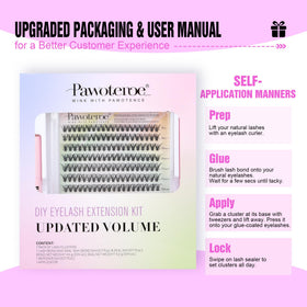 Pawotence lash extension kit components laid out