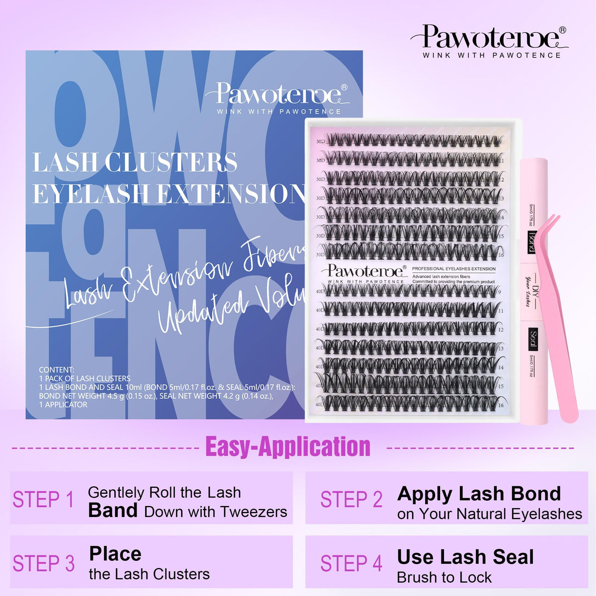 Pawotence tweezers for lash application