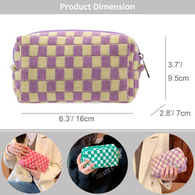 PAZIMIIK Checkered Makeup Bag in a purse