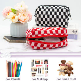 PAZIMIIK Checkered Makeup Bag in a tote bag