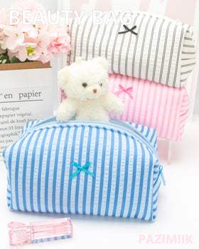 PAZIMIIK Cozy Makeup Bag 6 Pack displayed on a vanity