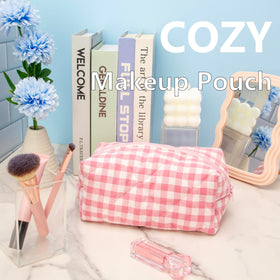 PAZIMIIK Cozy Makeup Bag back view with zipper