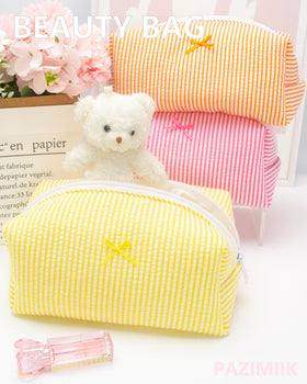 PAZIMIIK Cozy Makeup Bag back view with zipper
