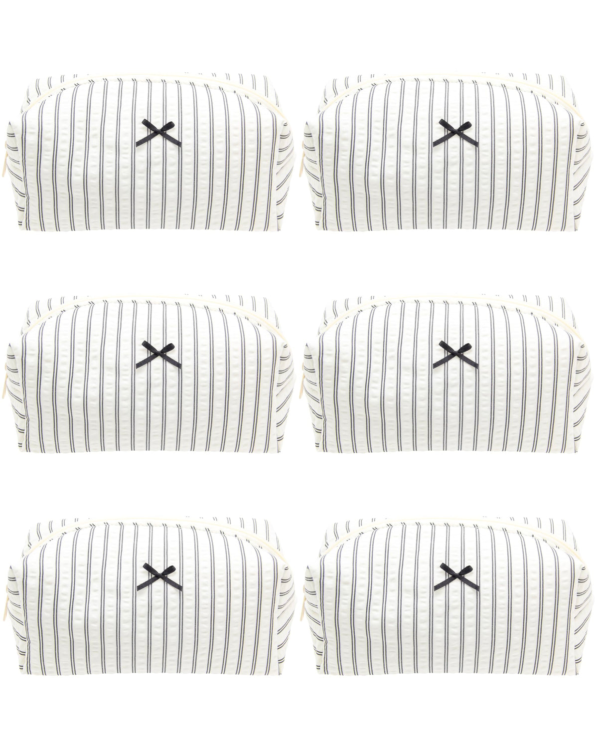 PAZIMIIK Cozy Makeup Bag black stripe front view